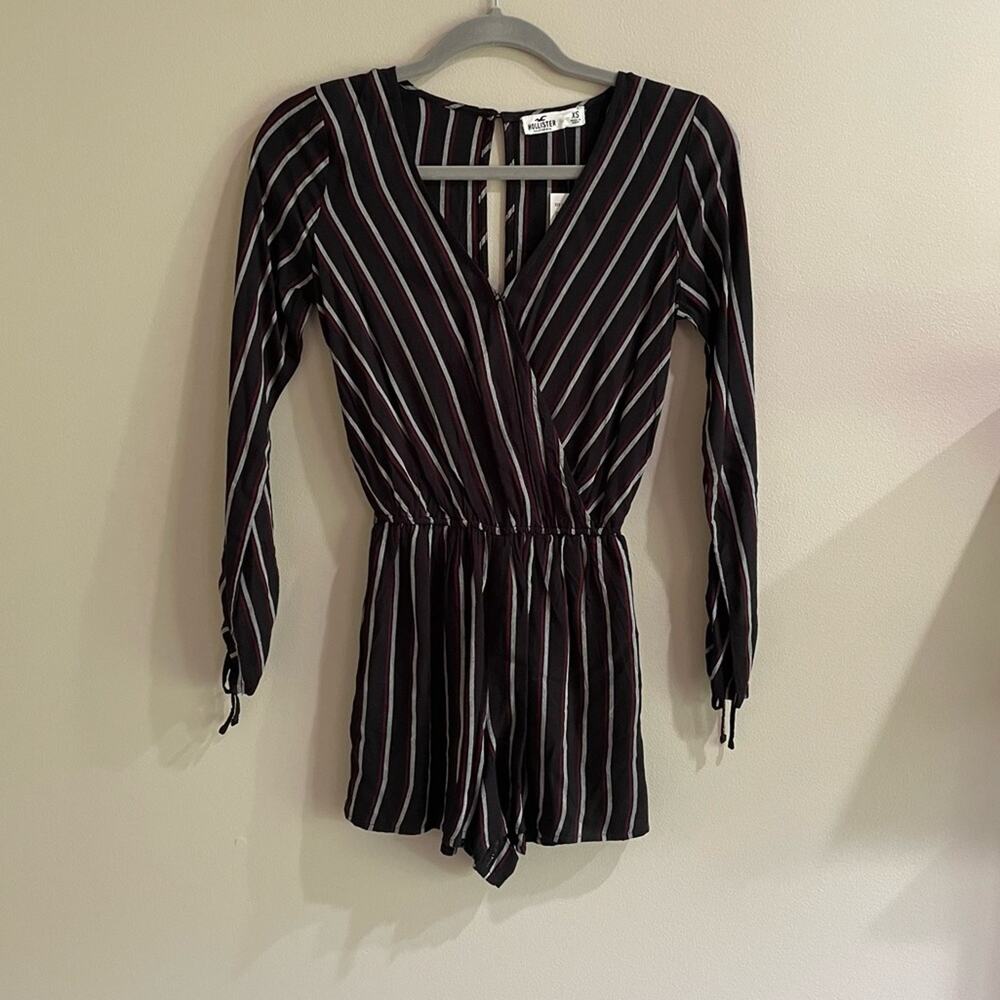 NWT Hollister Black Striped Romper